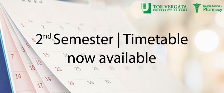 Timetable Second Semester A.Y. 2024-2025